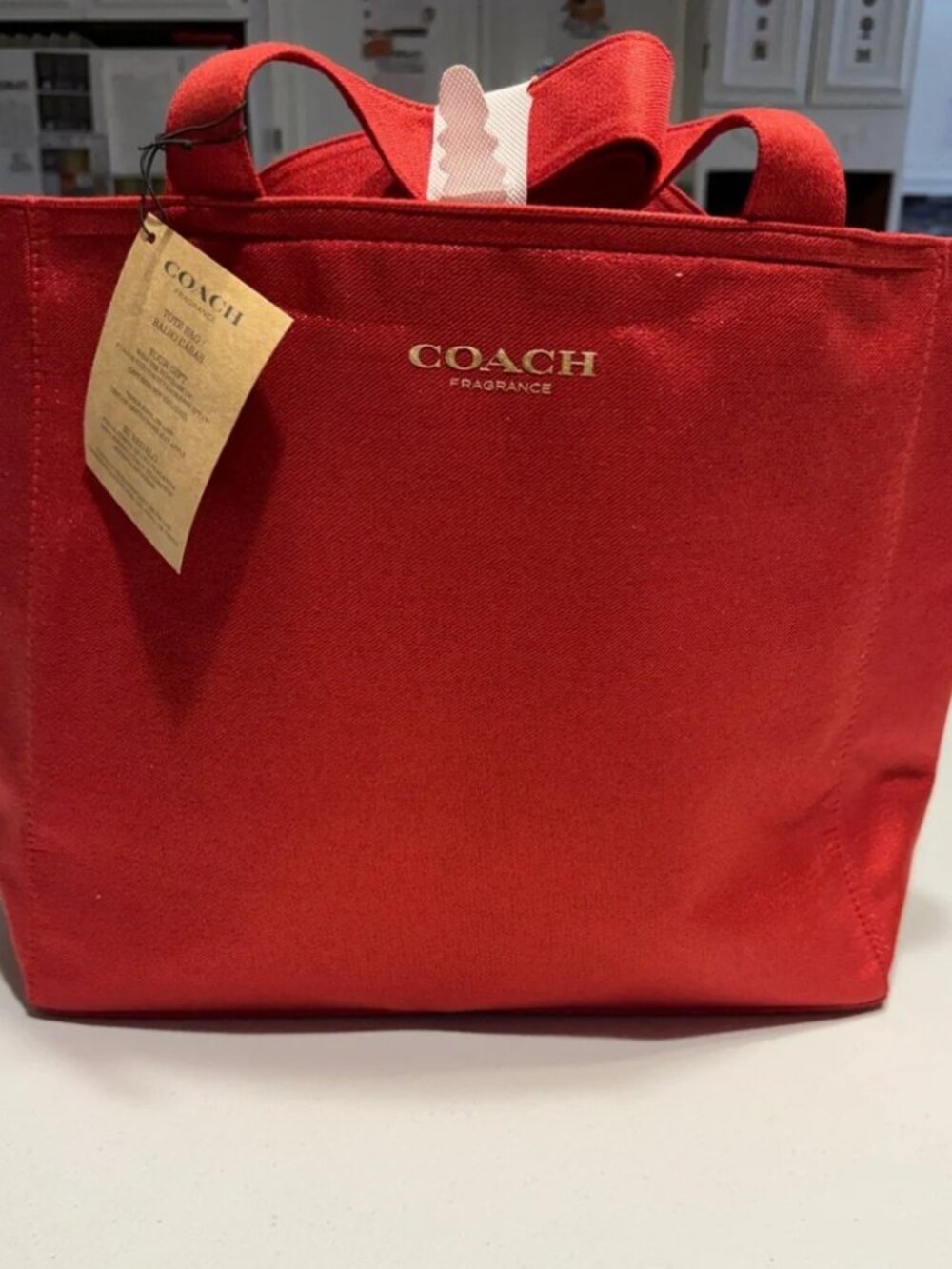 COACH fragrance Red Canvas Tote
